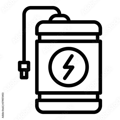 Flash charge power bank icon. Outline flash charge power bank vector icon for web design isolated on white background