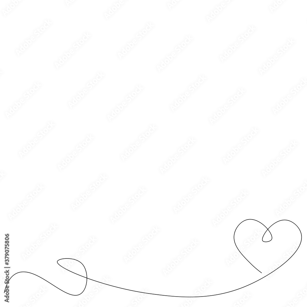 Heart background line drawing. Vector illustration