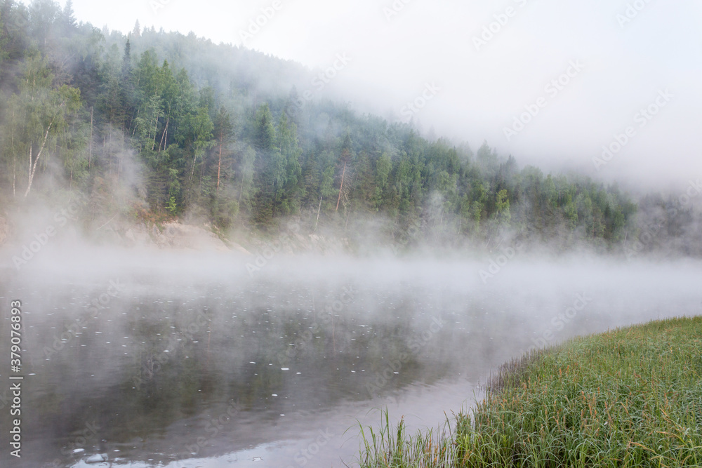 Foggy morning on the river Foggy morning on the river