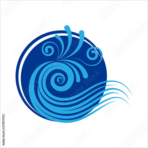Water Wave Icon, Frequency Dispersion, Waves Propagating On The Water Surface