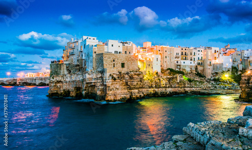 View of Polignano a Mare, Apulia, Italy on the Adriatic Sea