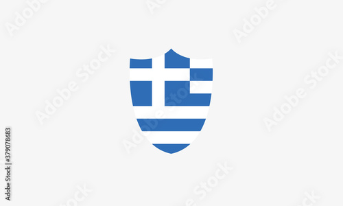 Greece flag shield vector illustration
