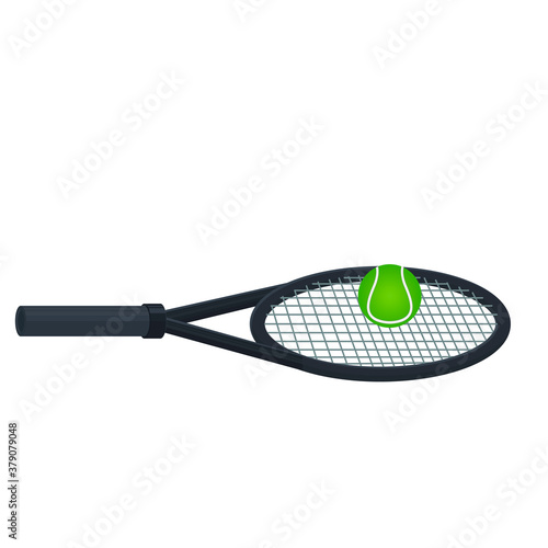 Tennis. Tennis racket and ball, vector illustration