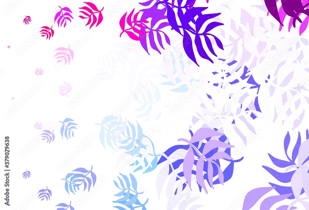 Light Blue, Red vector abstract background with leaves. Light Blue, Red vector abstract background with leaves.