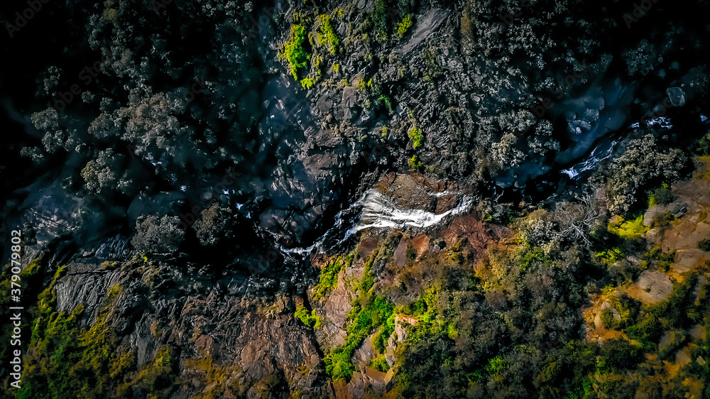 waterfall/ cascade from above - dji drone
