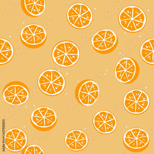 seamless background with orange slices