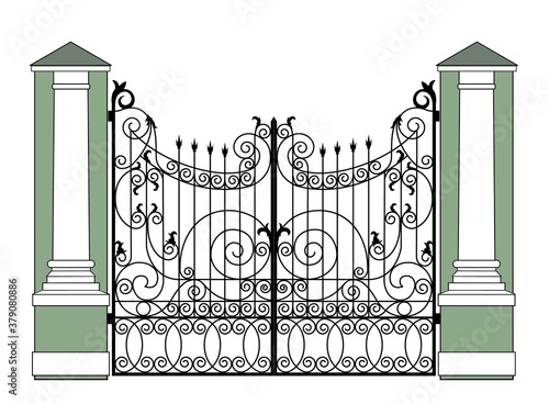 black wrought iron gates