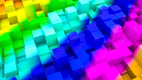 multicolored three-dimensional abstract background. 3d render illustration