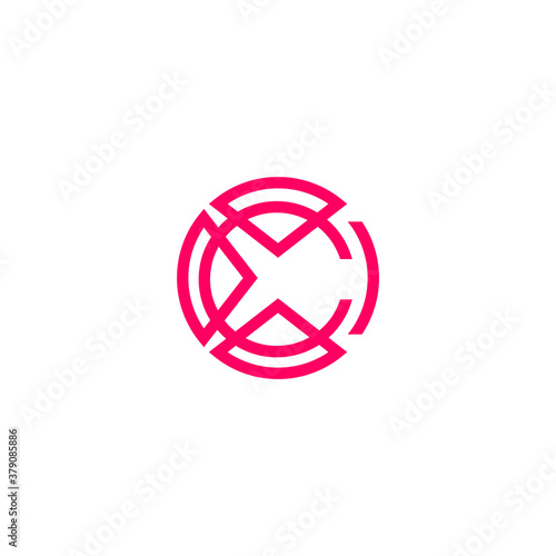 modern geometric line logo from letter c and x