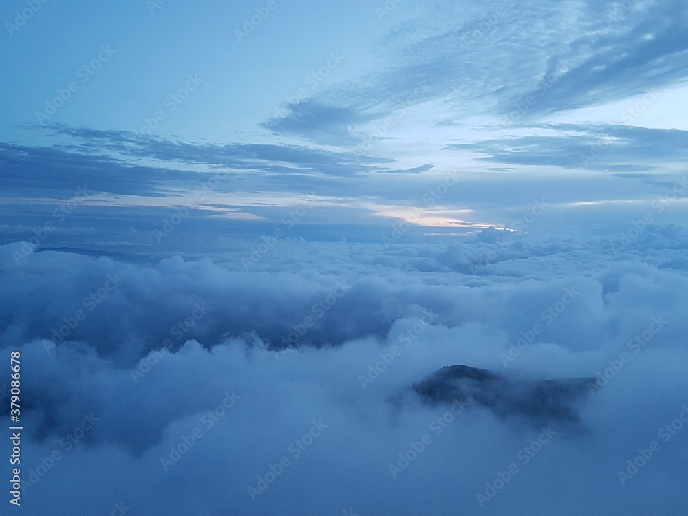 clouds over the mountains