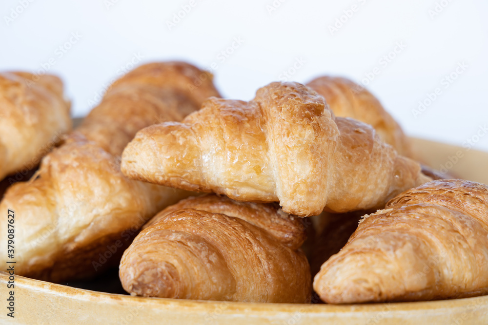 croissant bread and white background
