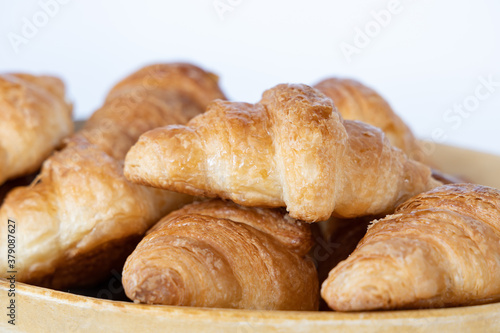 croissant bread and white background