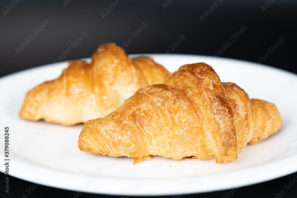 croissant bread and black background croissant bread and black background