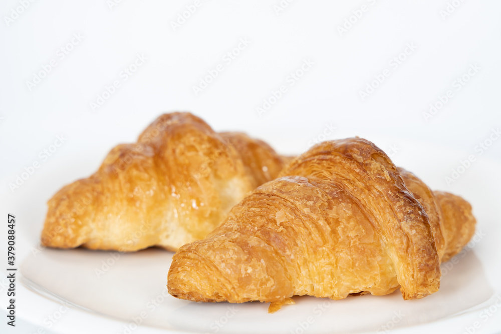 croissant bread and white background