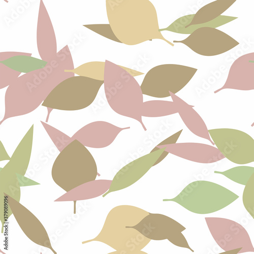 Fall Leaves Seamless Vector Pattern - Repeating ornament for textile, wraping paper, fashion etc.