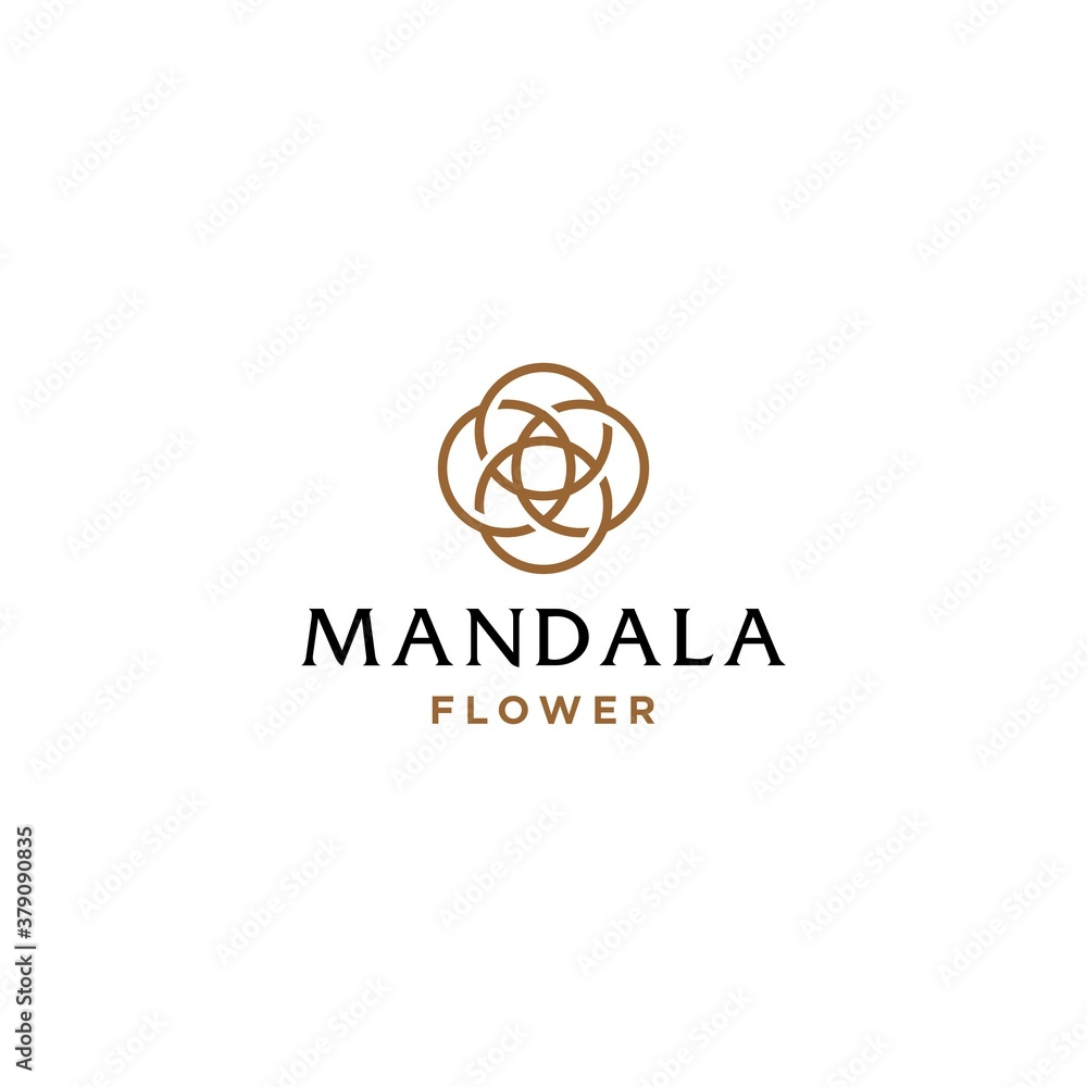 Abstract mandala flower swirl logo icon vector design. Elegant premium ornament vector logotype symbol. Abstract mandala flower swirl logo icon vector design. Elegant premium ornament vector logotype symbol.