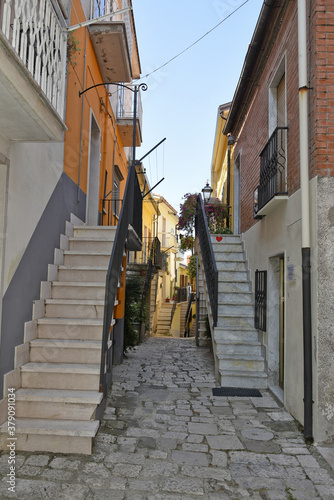 A narrow street among the old houses of San Bartolomeo in Galdo, a small town in the province of Benevento, Italy.  © Giambattista