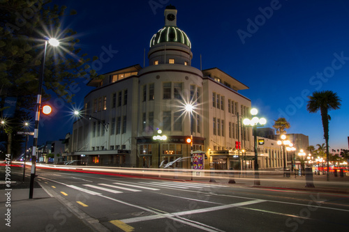 Napier City council building at night with traffic lights © martin_greca