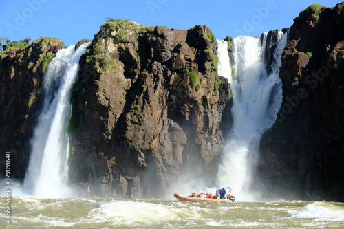 Brazil Foz do Iguacu - Iguazu Falls - Las Cataratas del Iguazu with excursion boat