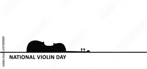 Music note. National violin day player Musical instrument. Violinist, violins signs Vector icons Line bacground banner. Jazz cello festival concept. classic, classical orchestra. G staff 