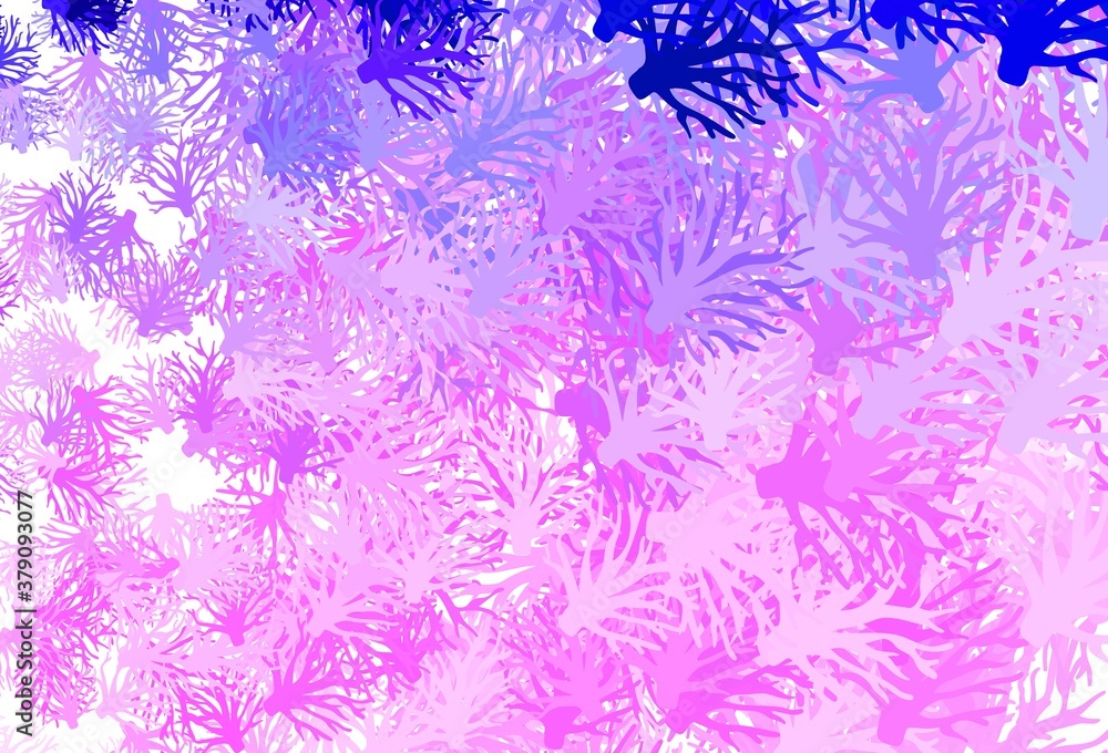 Light Purple vector doodle template with branches.