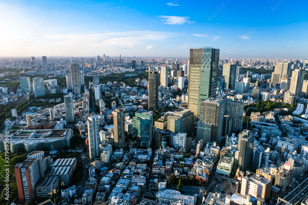 六本木ヒルズから眺める東京の街並み 夕方 六本木の街並み