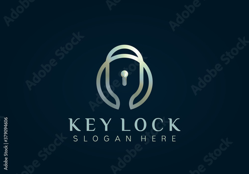 Letter A Key Lock Logo Design Vector Illustration Template. modern logo design business company