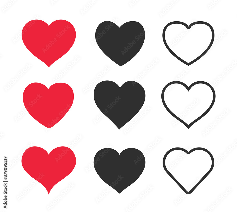 Collection of heart illustrations, Love symbol icon set, love symbol Collection of heart illustrations, Love symbol icon set, love symbol