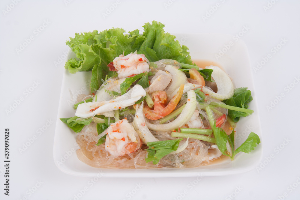 thai spicy salad seafood with vermicelli thai spicy salad seafood with vermicelli