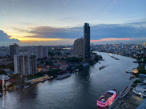 Bangkok city skyline at dusk
