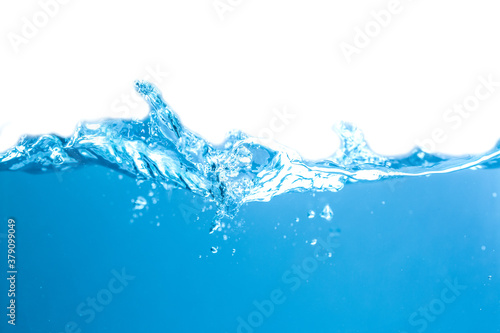 Surface of blue water against white background