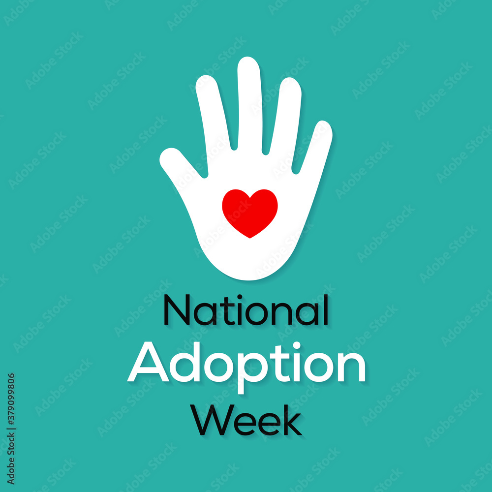 Obraz premium Vector illustration on the theme of National Adoption week observed each year during November.