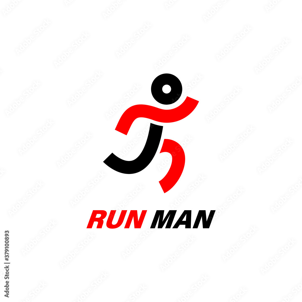Fototapeta premium Running man abstract logo.