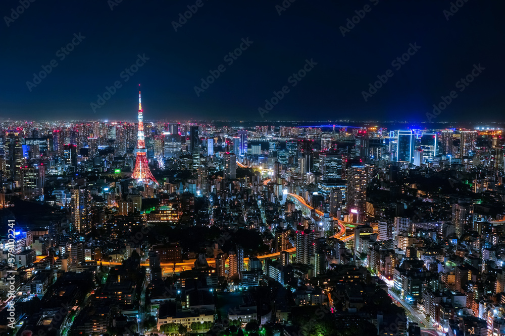Fototapeta 六本木ヒルズから眺める東京の夜景