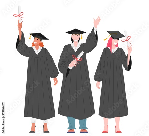 graduates students holding diplomas