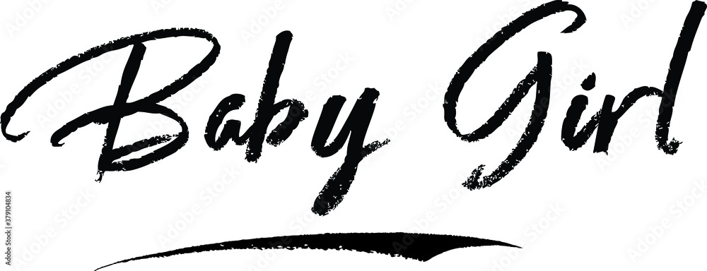 Fototapeta premium Baby Girl Typography Black Color Text on White Background