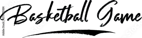 Basketball Game Typography Black Color Text 
on White Background