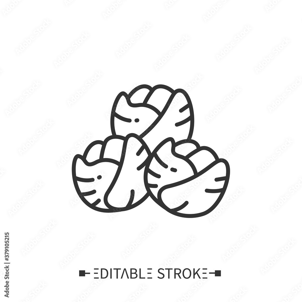 Brussels sprouts line icon. Superfood. Organic healthy energetic food for balanced nutrition. Detox and weight loss supplements. Vegetarian food. Isolated vector illustration. Editable stroke. Brussels sprouts line icon. Superfood. Organic healthy energetic food for balanced nutrition. Detox and weight loss supplements. Vegetarian food. Isolated vector illustration. Editable stroke.
