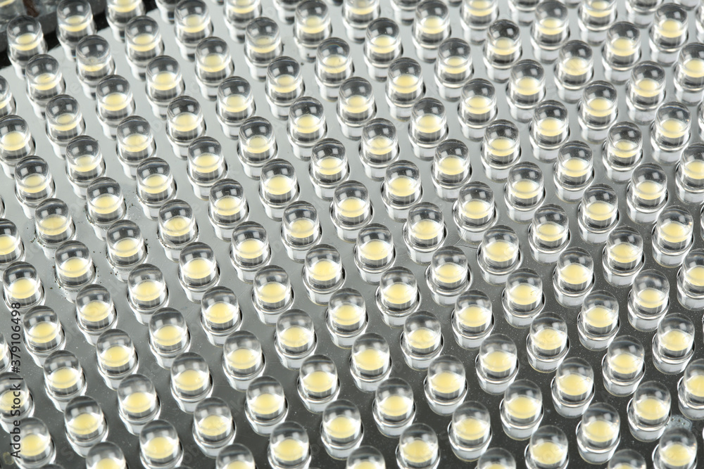 Close up on a grid of an LED array Close up on a grid of an LED array