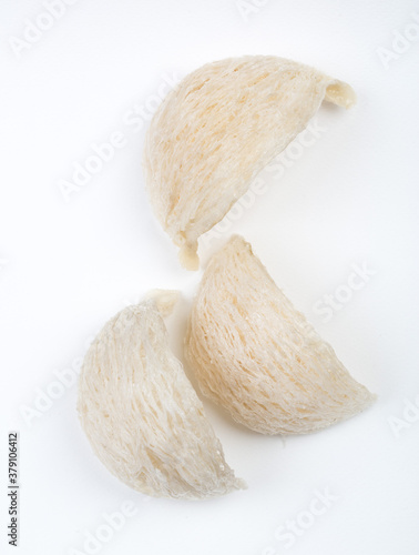 Fresh edible bird's nest on white paper