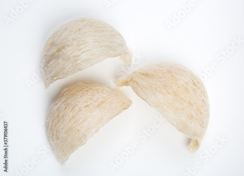 Fresh edible bird's nest on white paper