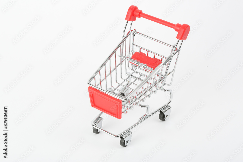 Shopping cart on white background with shadow Shopping cart on white background with shadow