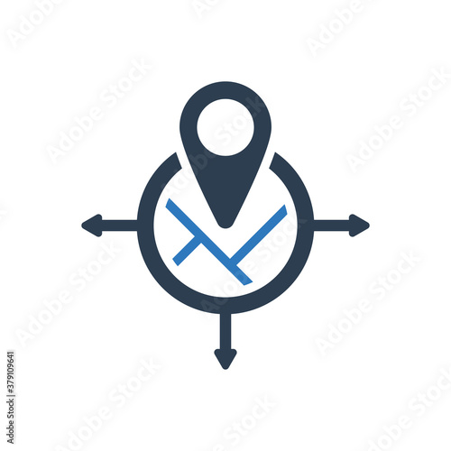 Vászonkép Direction map pin icon - location map pin icon