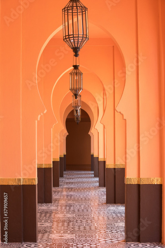 Orange sandy arabic morrocco style corridor background
