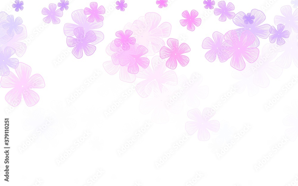 Light Pink vector elegant template with flowers.