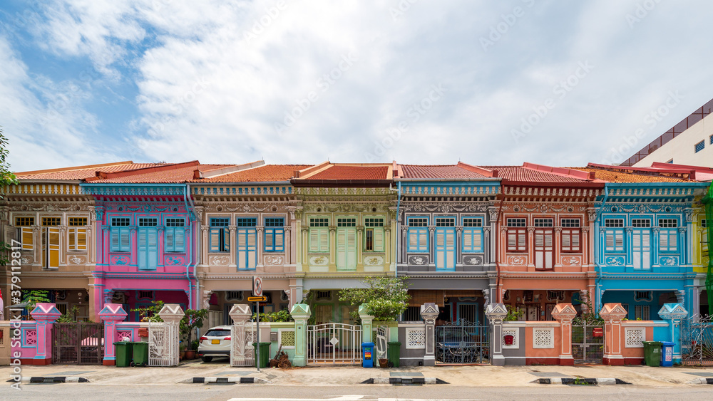 Panorama image of Peranakan House at Katong area.