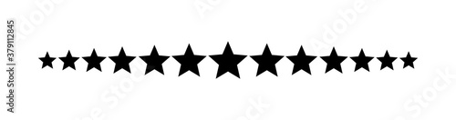Vector line with stars. Star icon. Set of black stars. The concept of dividers, underlining. Vector illustration EPS10.