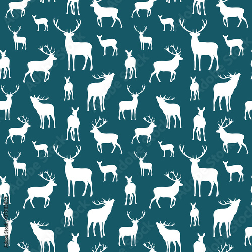 Deer seamless pattern. illustration background.