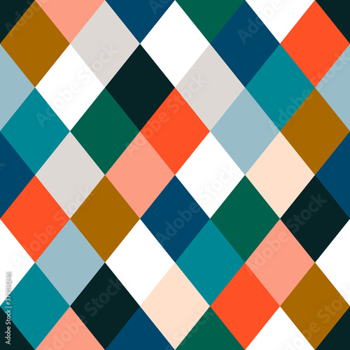 Seamless rhombus background. Geometric colorful pattern.