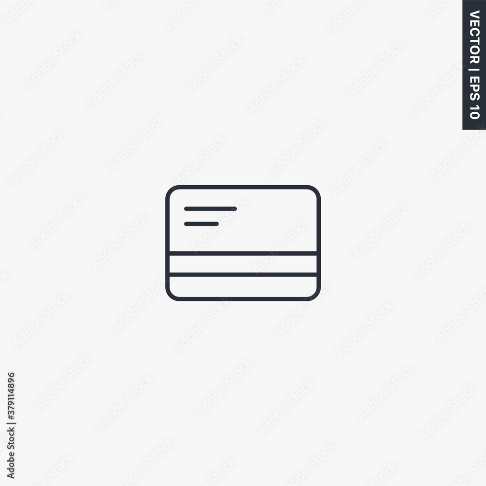 Bank card, linear style sign for mobile concept and web design Bank card, linear style sign for mobile concept and web design